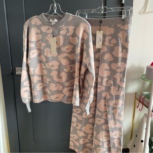 Never fully dressed co-ord set leopard print sweat set sweater pant